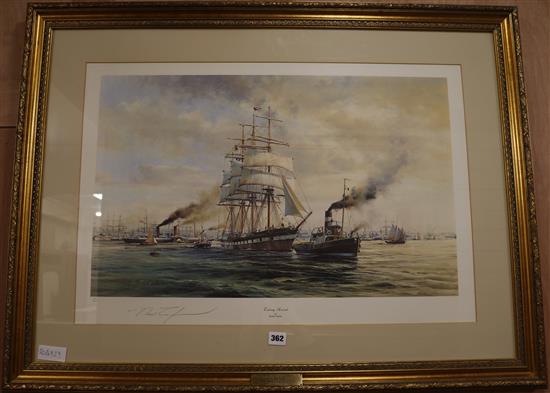 Robert Taylor, limited edition print 115/185, Evening arrival, signed, 49 x 72cm